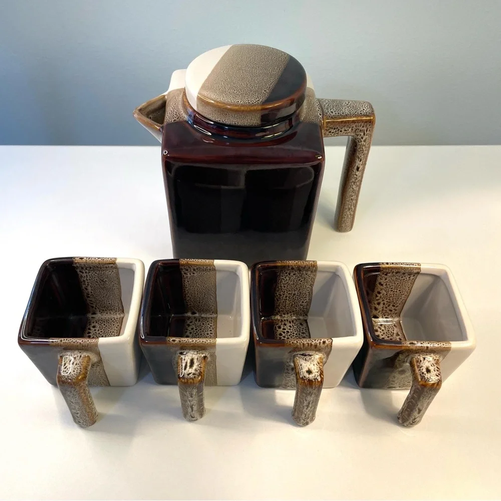 Vintage Pier 1 Hand Painted Ceramic Tea Set
